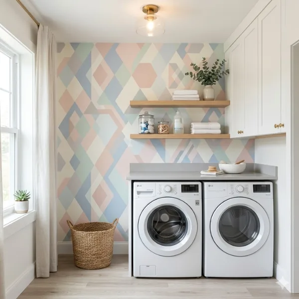 Soft Pastel Geometric Wallpaper Styled to Glow the Soft Pastel Geometric Wallpaper