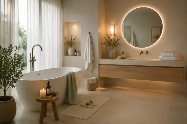 the Soft Spa Inspired Bathroom With Calm Colors