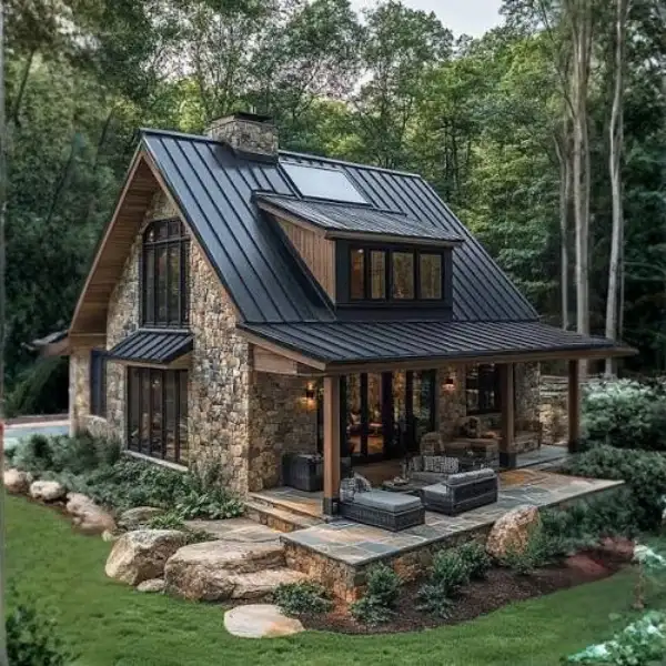 Stacked Stone and Timber Hybrid Styled to Glow the Stacked Stone and Timber Hybrid
