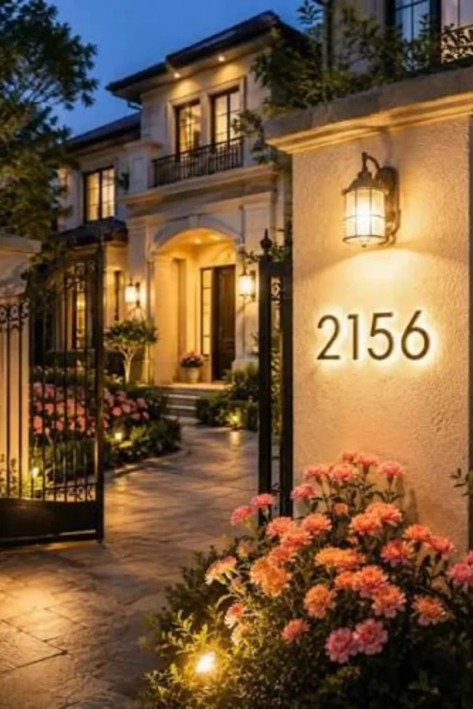 Statement House Number Plaque Styled to Glow the Statement House Number Plaque