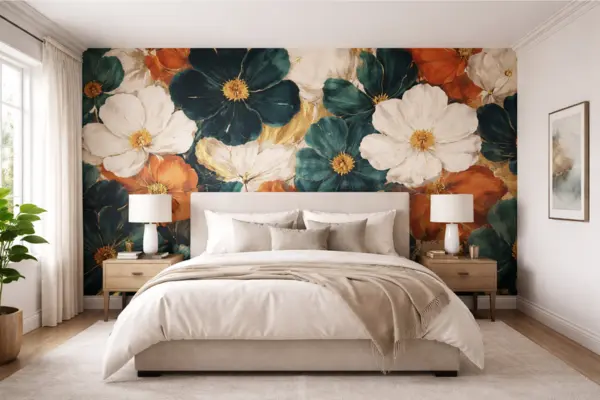 Statement Wallpaper Bedroom Styled to Glow the Statement Wallpaper Bedroom