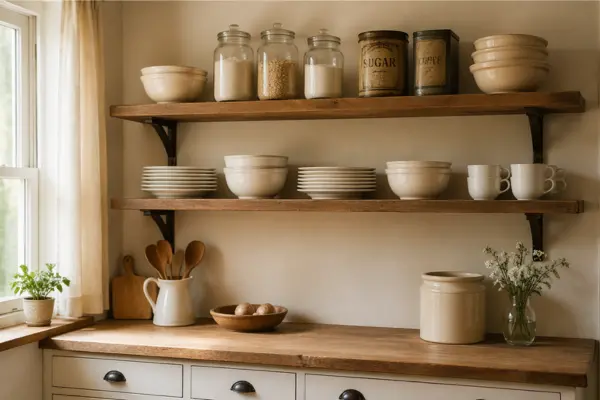 the Style Open Shelves with Classic Dishware