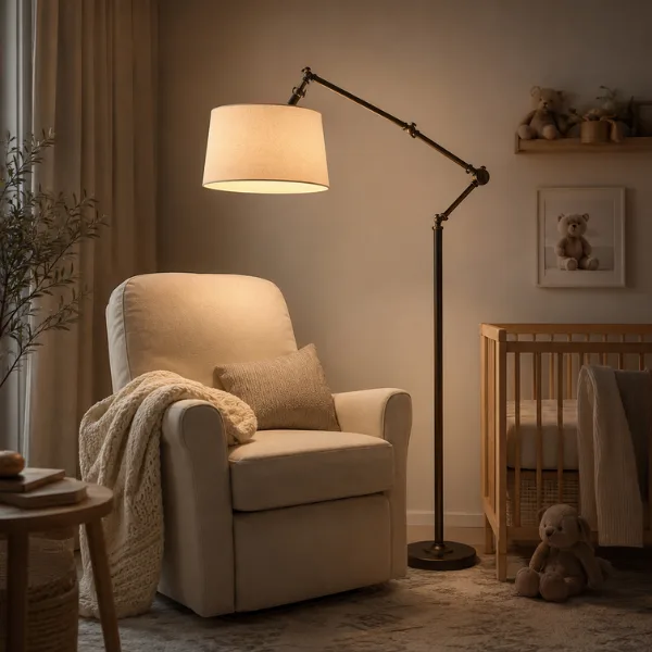 Swing Arm Adjustable Nursery Reading Floor Lamp Styled to Glow the Swing Arm Adjustable Nursery Reading Floor Lamp