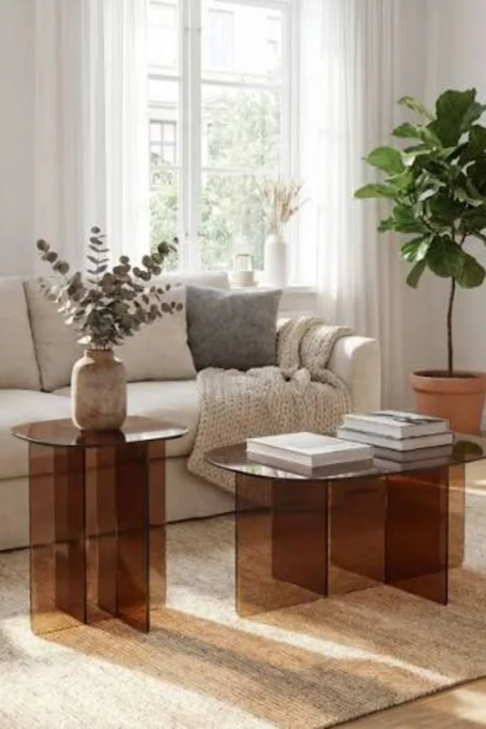 the Tempered Glass Square Table with Rounded Bullnose Edges
