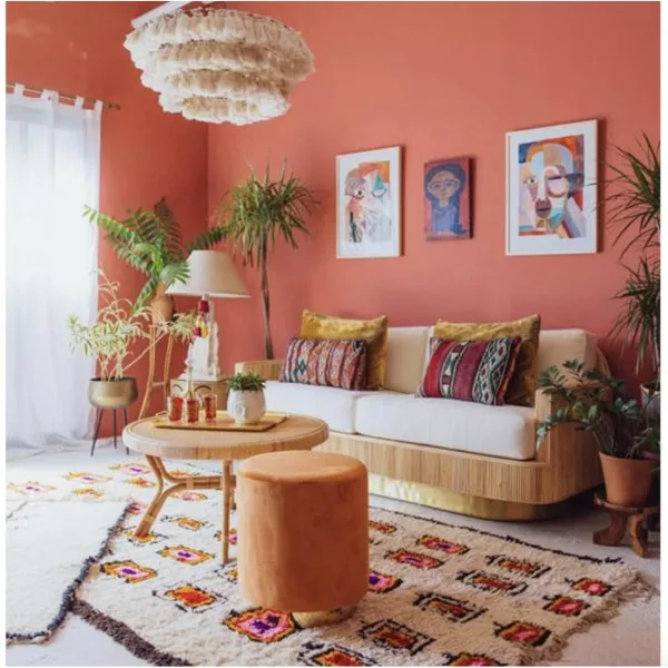 Terracotta Accent Wall with Cream Furniture Styled to Glow the Terracotta Accent Wall with Cream Furniture