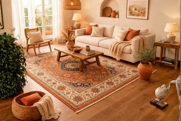 Terracotta Persian Rugs Styled to Glow the Terracotta Persian Rugs