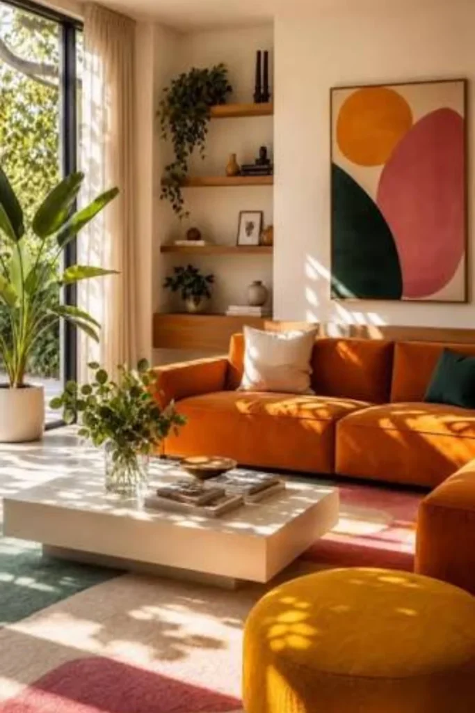 Terracotta Red Earthy Living Room Styled to Glow the Terracotta Red Earthy Living Room