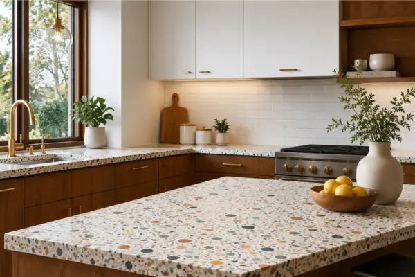 Terrazzo Countertops Styled to Glow the Terrazzo Countertops
