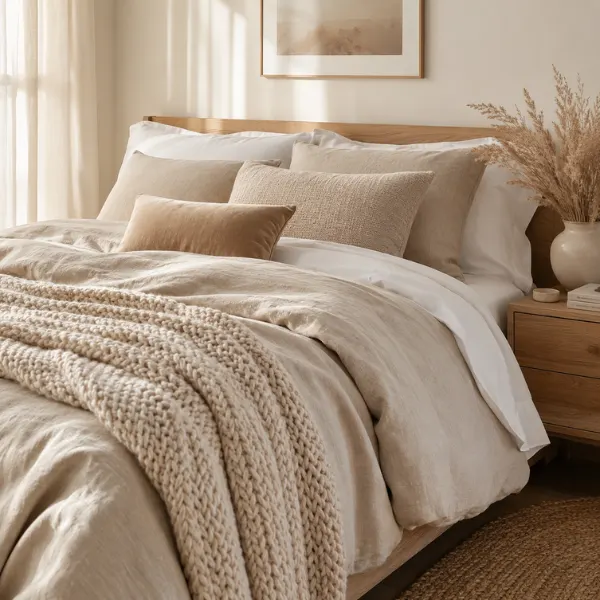 Textured Bedding Layered Look Styled to Glow the Textured Bedding Layered Look