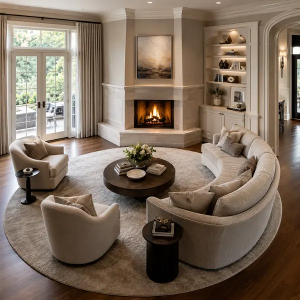 the The Corner Fireplace Wrap Around Layout