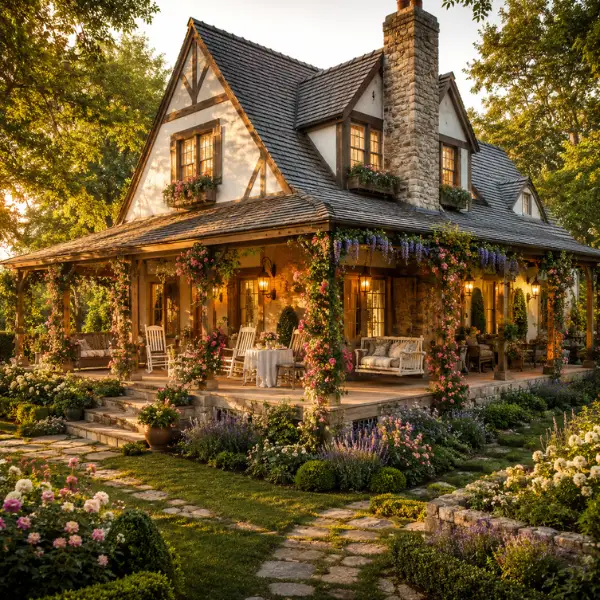 The English Cottage with a Wraparound Porch 1600–1900 sq ft Styled to Glow the The English Cottage with a Wraparound Porch 1600–1900 sq ft