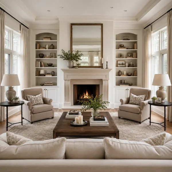 the The Fireplace Anchored Symmetrical Layout