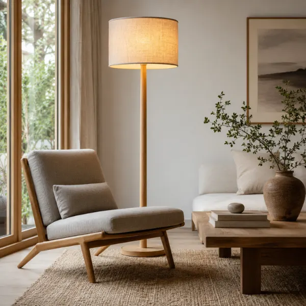 the The Japandi Linen Shade Floor Lamp
