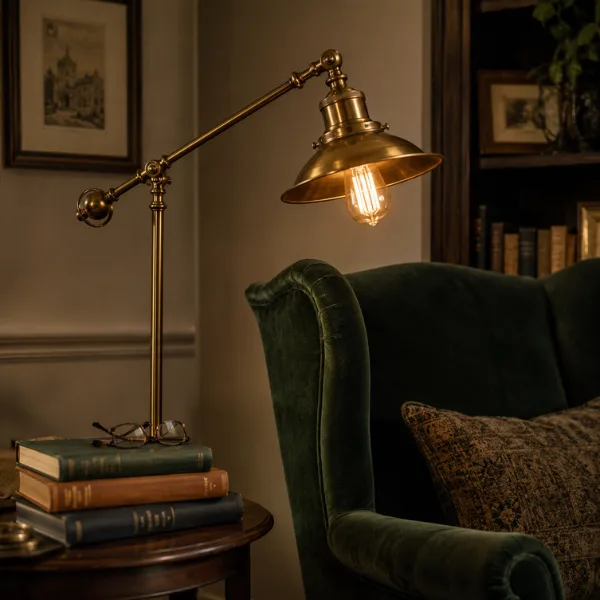the The Vintage Brass Swing Arm Lamp