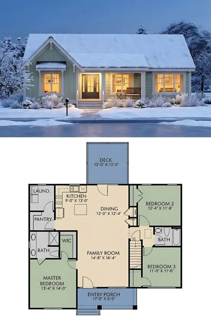 the Three Bedroom Single Story Cottage