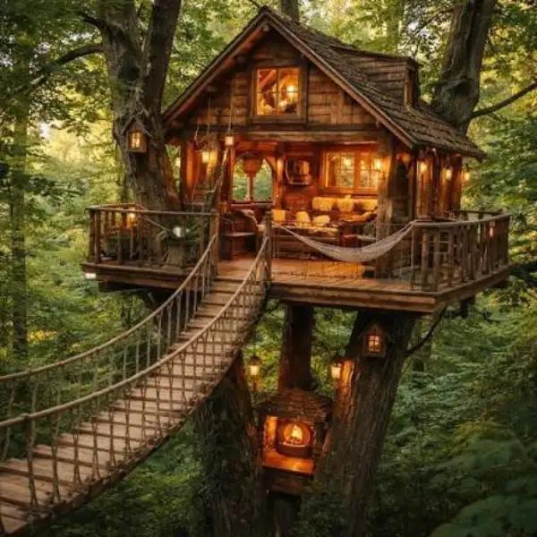 Treehouse Style Elevated Tiny Cabin Styled to Glow the Treehouse Style Elevated Tiny Cabin