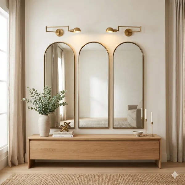Tri Panel Arch Mirror Triple Arch Styled to Glow the Tri Panel Arch Mirror Triple Arch