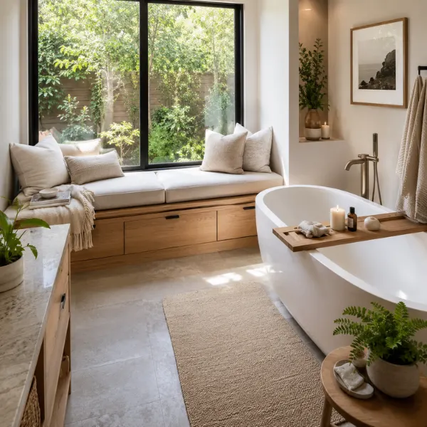 the Tub With Under Window Bench Seating