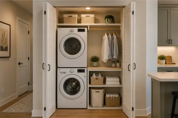 the Turn the Laundry Area Into a Closet Style Nook