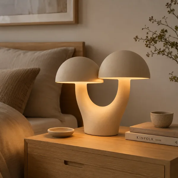 Twin Mushroom Double Shade Table Lamp Styled to Glow the Twin Mushroom Double Shade Table Lamp