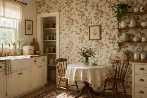 the Use Floral Wallpaper as an Accent