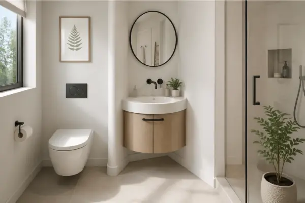 Use a Corner Sink Styled to Glow the Use a Corner Sink