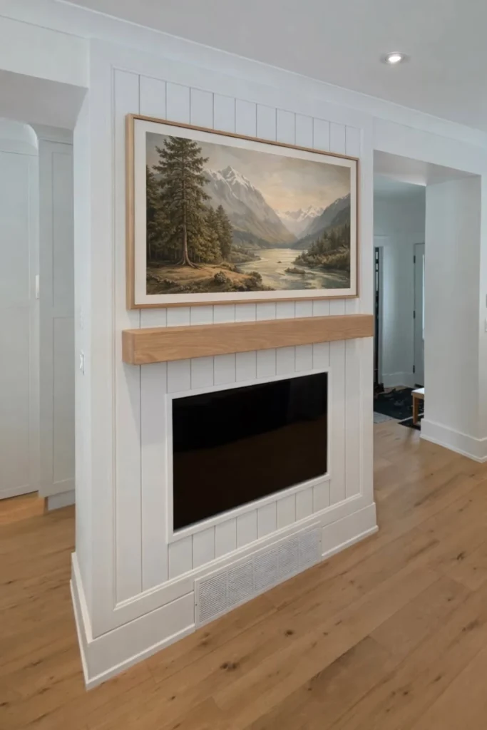 Vertical Shiplap Fireplace Wall Styled to Glow the Vertical Shiplap Fireplace Wall