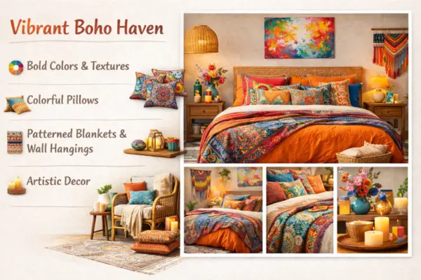 the Vibrant Boho Haven bedroom idea