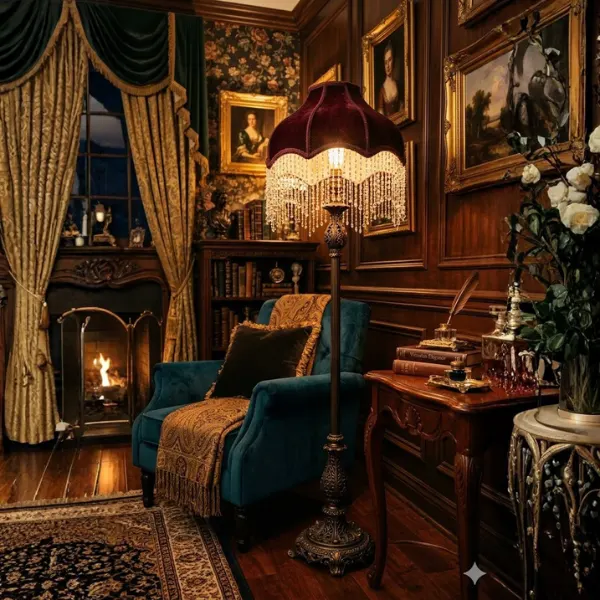the Victorian Beaded Shade Floor Lamp