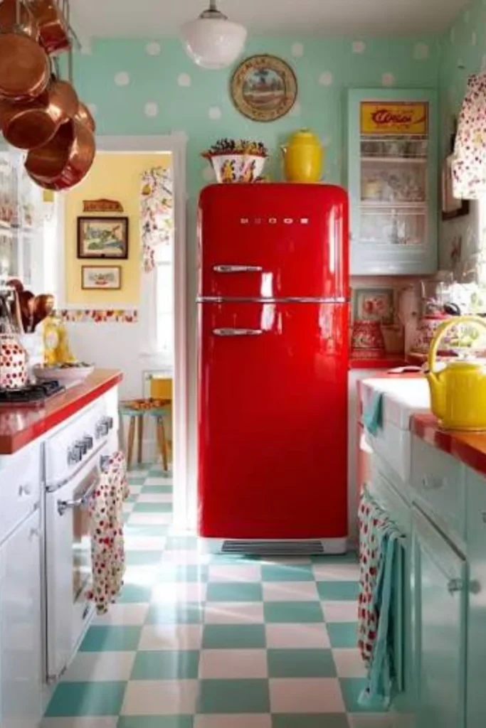 Vintage Red Refrigerator Styled to Glow the Vintage Red Refrigerator