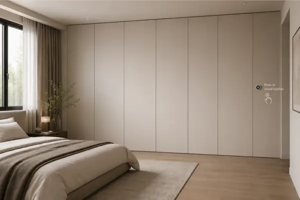 Wardrobe with Hidden Handles Styled to Glow the Wardrobe with Hidden Handles