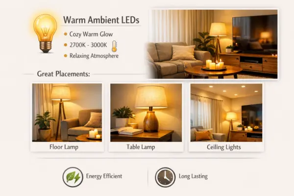 Warm Ambient LEDs Light Bulb Ideas for Living Room Styled to Glow the Warm Ambient LEDs Light Bulb Ideas for Living Room