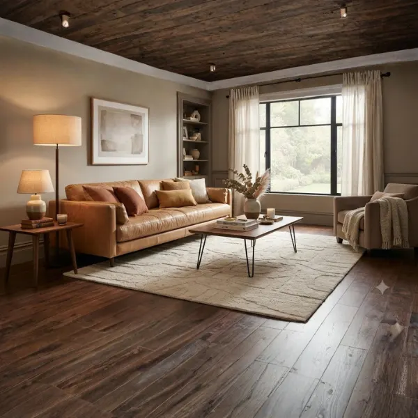 Warm Greige Walls with a Camel Leather Sofa Styled to Glow the Warm Greige Walls with a Camel Leather Sofa