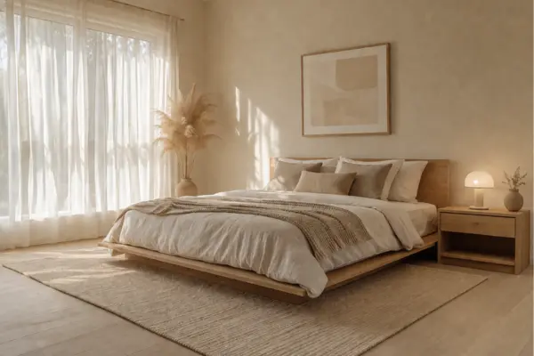 Warm Minimalist Master Bedroom Styled to Glow the Warm Minimalist Master Bedroom