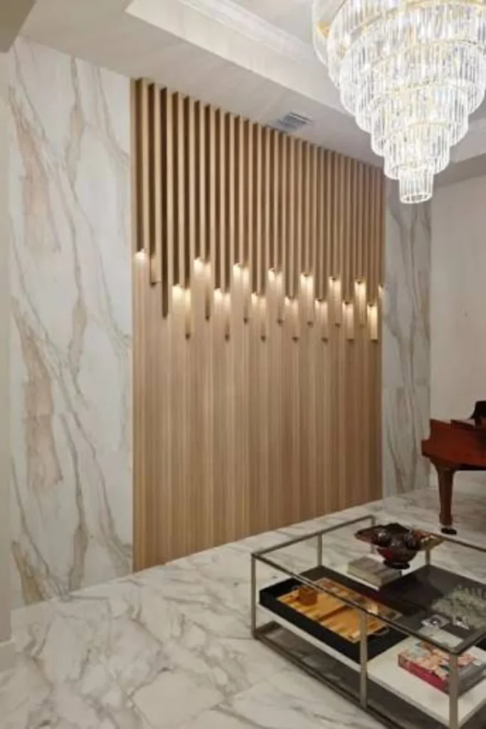 the Warm Wood Cladding Accent Wall