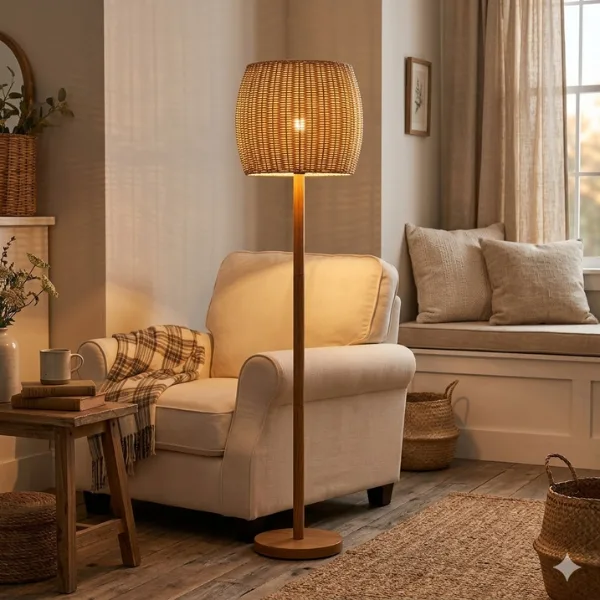 the Wicker Barrel Floor Lamp