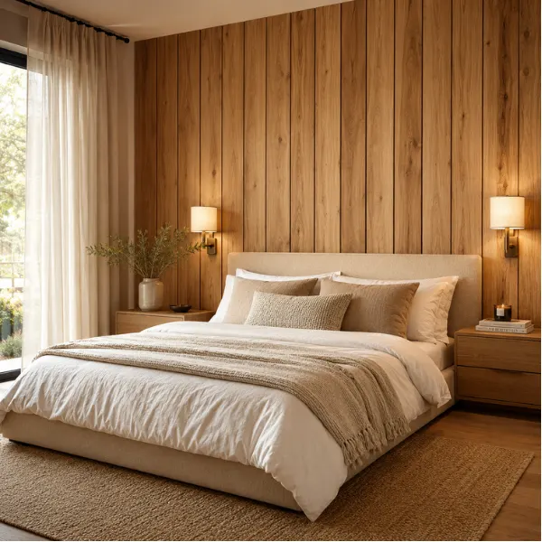 Wooden Accent Wall Styled to Glow the Wooden Accent Wall