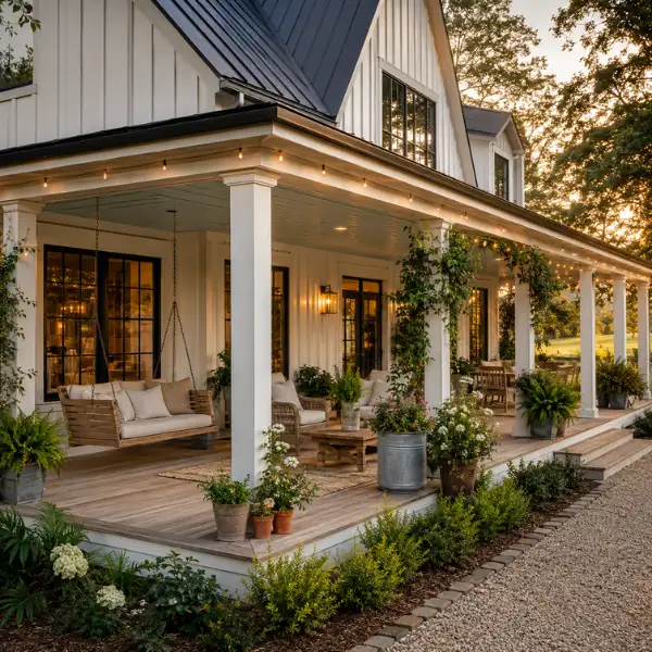 Wraparound Front Porch with Tongue and Groove Ceiling Styled to Glow the Wraparound Front Porch with Tongue and Groove Ceiling