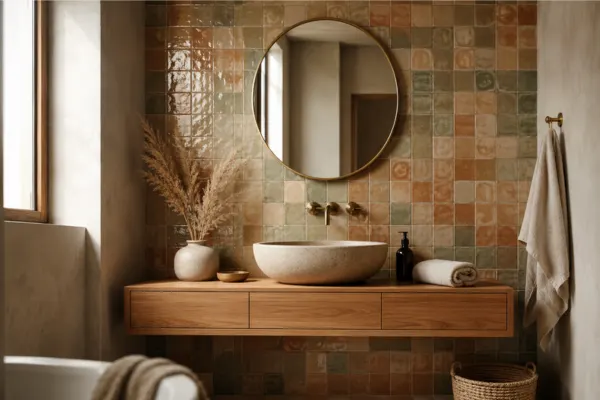 the Zellige Tile Walls for Natural Imperfection