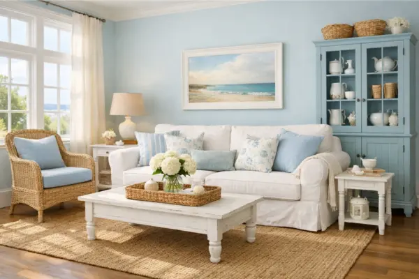 beach theme living room coastal minimalist style Styled to Glow the beach theme living room coastal minimalist style