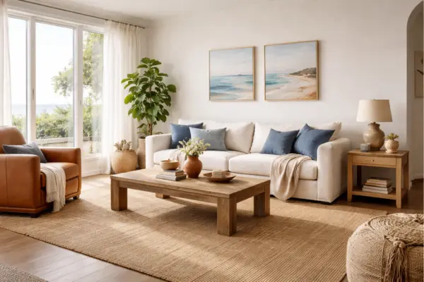 beach theme living room weathered wood accents Styled to Glow the beach theme living room weathered wood accents