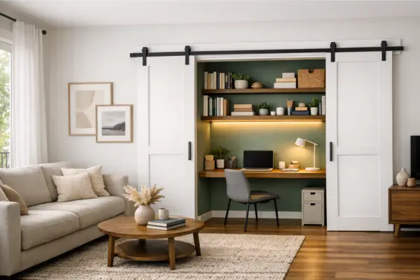 closet converted to home office Styled to Glow the closet converted to home office