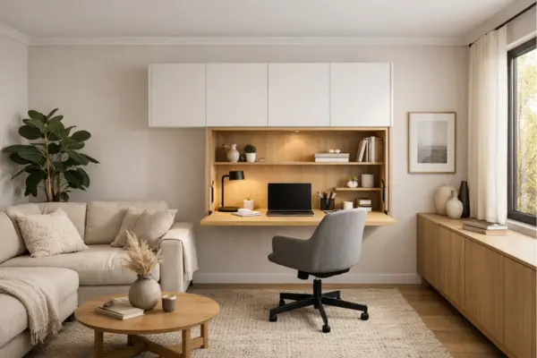 fold down wall desk living room office Styled to Glow the fold down wall desk living room office