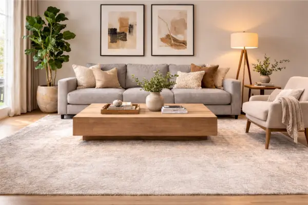 gray sofa large area rug living room Styled to Glow the gray sofa large area rug living room