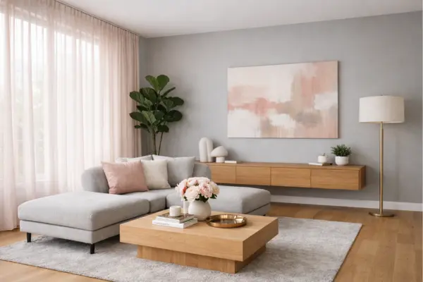 the grey sofa light pink accent chairs