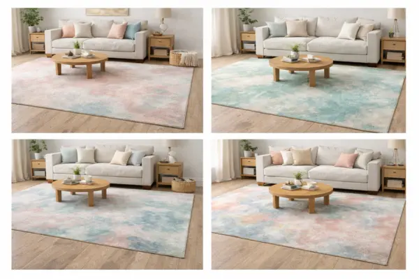 living Room Pastel Colored Rug Styled to Glow the living Room Pastel Colored Rug
