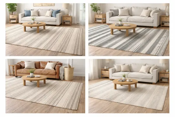 living Room Striped Rug Styled to Glow the living Room Striped Rug