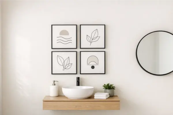 the minimalist frame grid wall layout