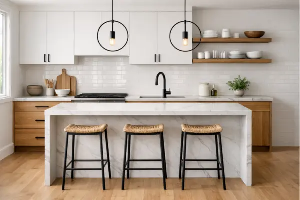 the modern kitchen with mixed materials