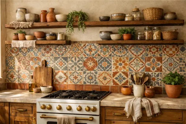 moroccan tile backsplash boho kitchen Styled to Glow the moroccan tile backsplash boho kitchen